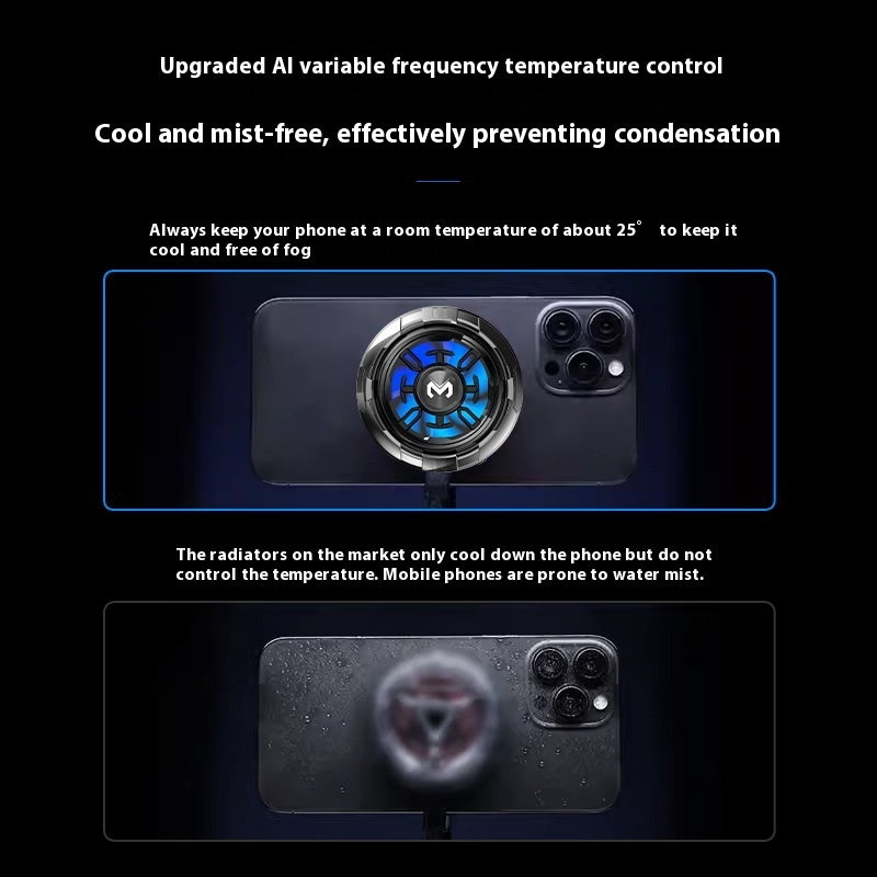 New Mi Mo Mobile Phone Semiconductor Radiator AI Intelligent Frequency Conversion Cooling Magnetic Back Splint Magnetic Wireless Fast Charging