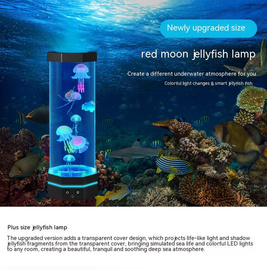 Jellyfish Lava Lamp 17 Colors Changing 15inch Jellyfish Lamp With Remote Control USB Plug-in Bubble Fish Lamp Kids Night Light Creative Projector Lamp Home Decor
