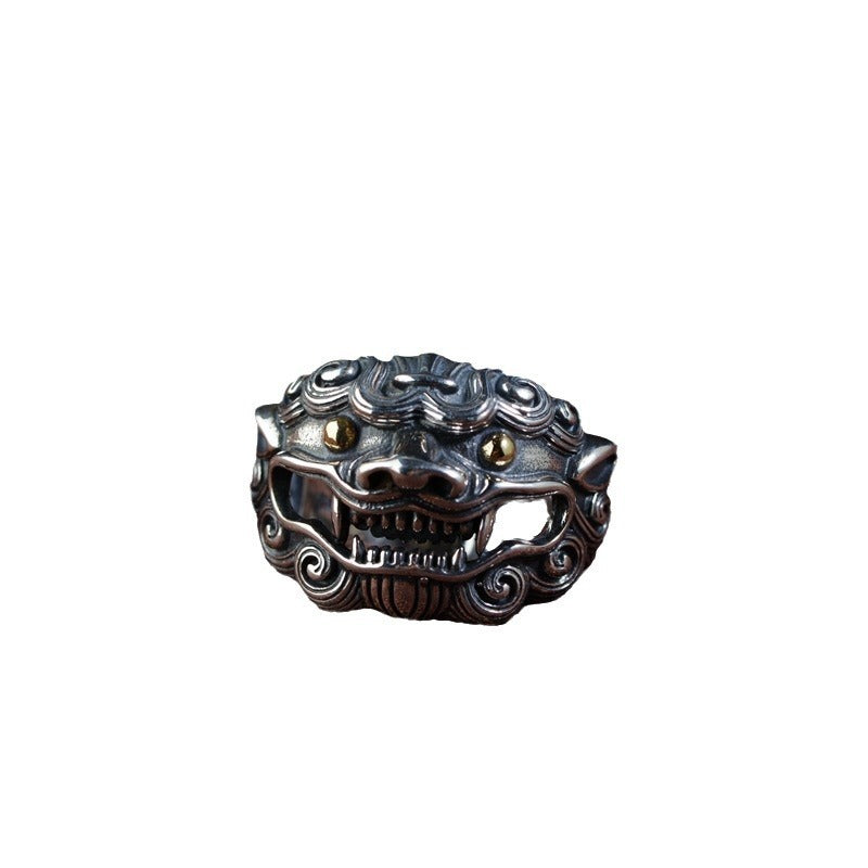 Domineering Personalized Diamond Ring Jibeast Pattern Open Ring