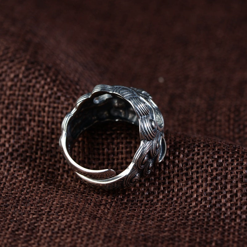 Domineering Personalized Diamond Ring Jibeast Pattern Open Ring